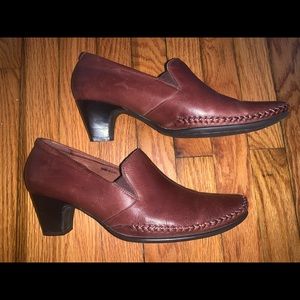 Pikolinos Womens Brown Leather Round Toe Slip On Pump Heel Size EUR 41 US 10.5